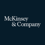 McKinsey & Company wordmark in white on a dark blue background